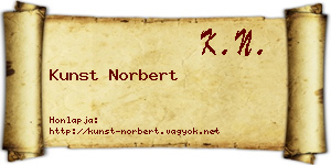Kunst Norbert névjegykártya